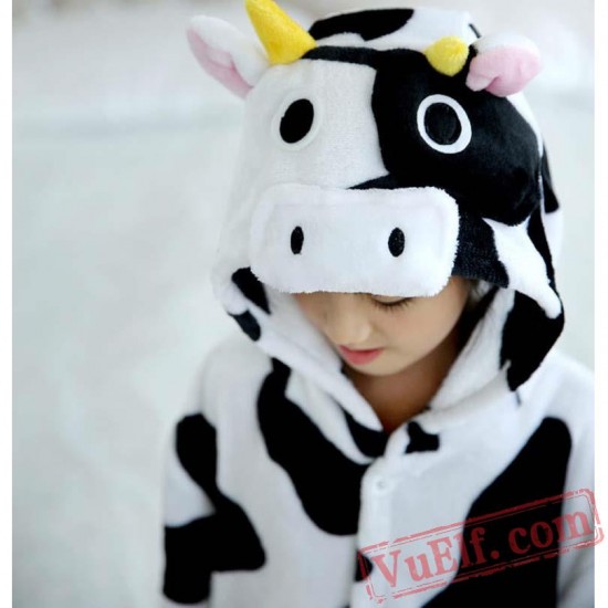 Kids Cow Kigurumi Onesies Kids Animal Pajama Costumes