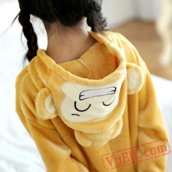 Kids Monkey Kigurumi Onesie Pajamas Animal Costumes