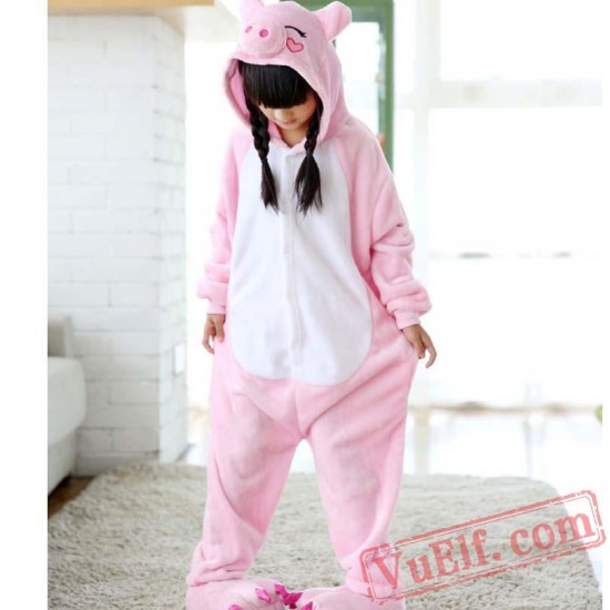 Pink Pig Kigurumi Onesie Pajamas Kids Costumes