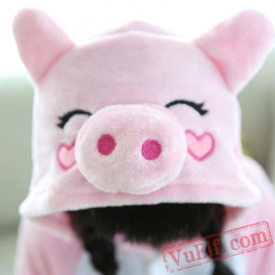 Pink Pig Kigurumi Onesie Pajamas Kids Costumes