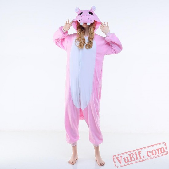 Pink Hippo Onesie Costumes / Pajamas for Adult - Kigurumi Onesies