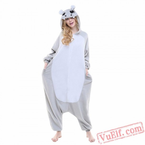 Grey Hippo Onesie Costumes / Pajamas for Adult - Kigurumi Onesies