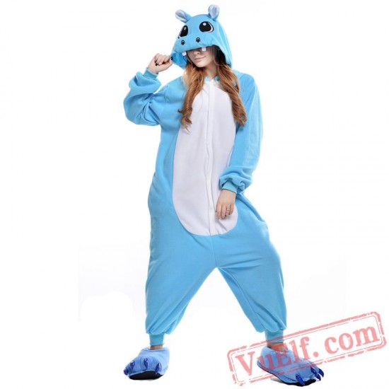 Blue Hippo Onesie Costumes / Pajamas for Adult - Kigurumi Onesies