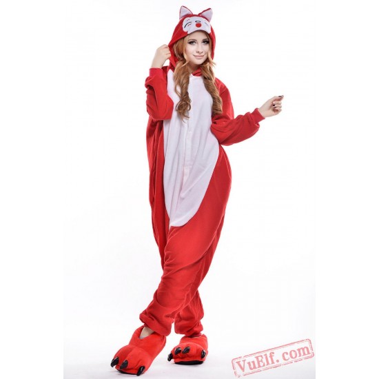 Red Fleece Onesie Costumes / Pajamas for Adult - Kigurumi Onesies