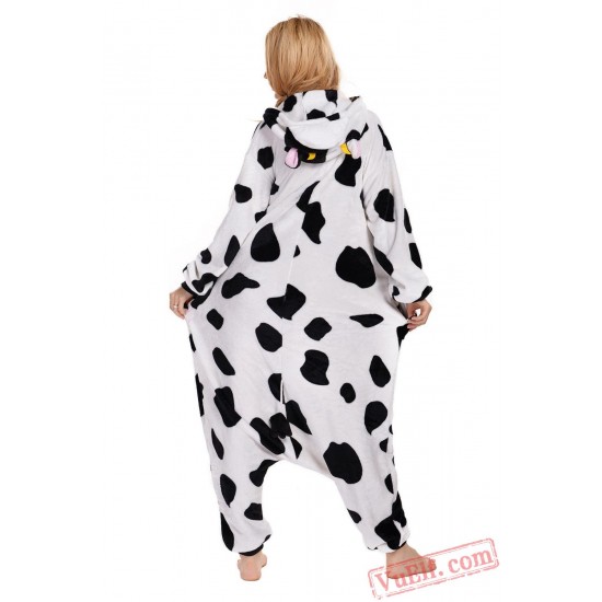 Black White Dot Milk Cow Onesie Costumes / Pajamas for Adult - Kigurumi Onesies