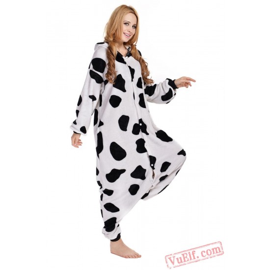 Black White Dot Milk Cow Onesie Costumes / Pajamas for Adult - Kigurumi Onesies