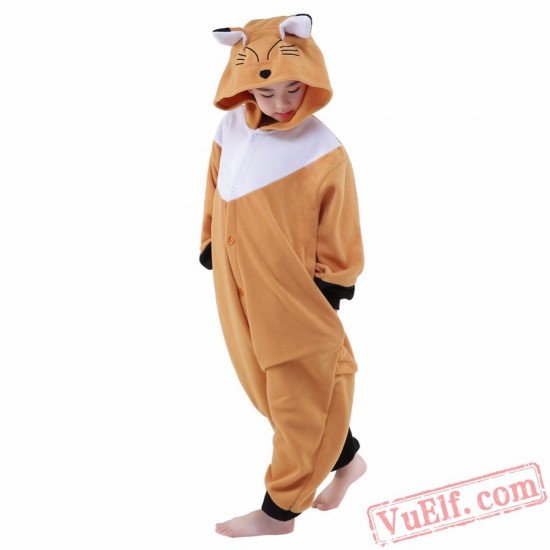 Brown Fox Onesie Costumes / Pajamas for Kids - Kigurumi Onesies