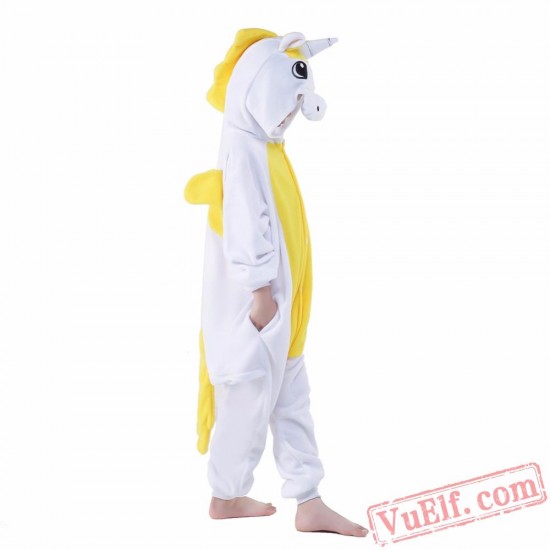 Golden Unicorn Onesie Costumes / Pajamas for Kids - Kigurumi Onesies