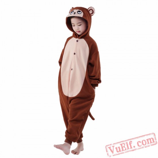 Coffee Monkey Onesie Costumes / Pajamas for Kids - Kigurumi Onesies