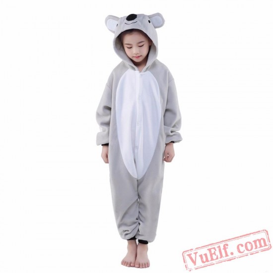 Grey Koala Onesie Costumes / Pajamas for Kids - Kigurumi Onesies