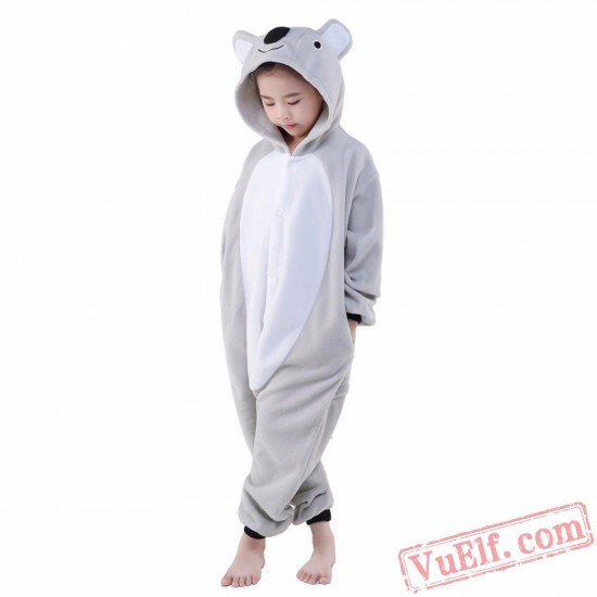 Grey Koala Onesie Costumes / Pajamas for Kids - Kigurumi Onesies