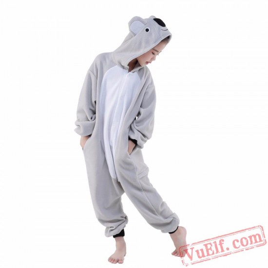 Grey Koala Onesie Costumes / Pajamas for Kids - Kigurumi Onesies