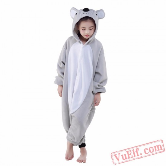 Grey Koala Onesie Costumes / Pajamas for Kids - Kigurumi Onesies