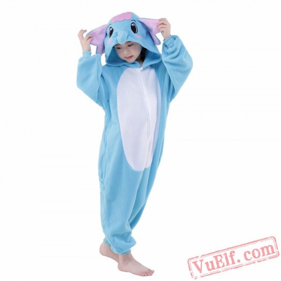 Blue Elephant Onesie Costumes / Pajamas for Kids - Kigurumi Onesies