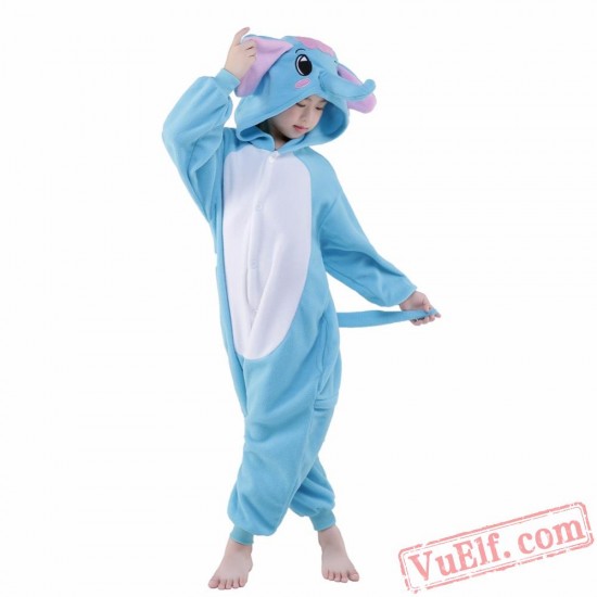 Blue Elephant Onesie Costumes / Pajamas for Kids - Kigurumi Onesies