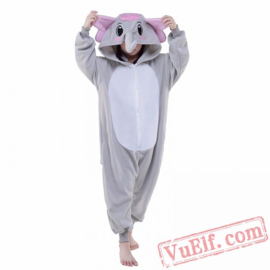 Grey Elephant Onesie Costumes / Pajamas for Kids - Kigurumi Onesies