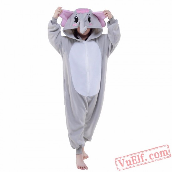 Grey Elephant Onesie Costumes / Pajamas for Kids - Kigurumi Onesies