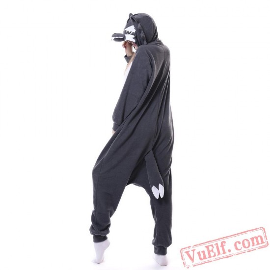 Black Wolf Kigurumi Onesies,Adult Pajamas Costumes