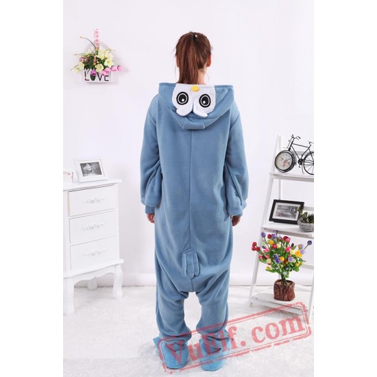 Blue Owl Kigurumi Onesie Pajamas,Animal Onesies Costumes 