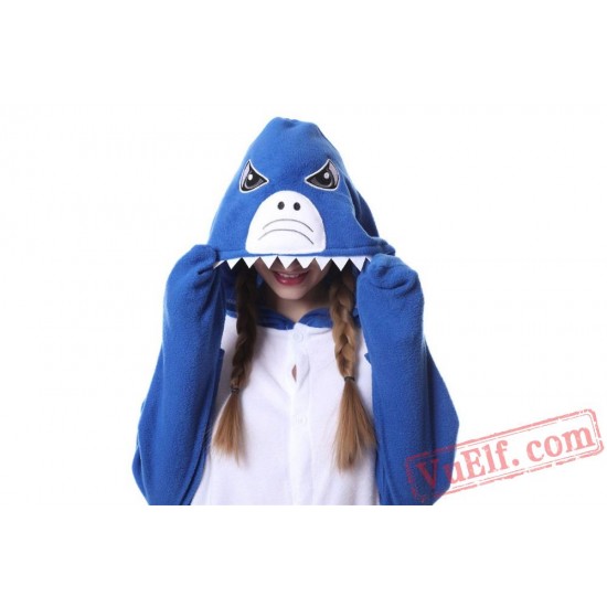 Blue Shark Onesie Pajamas Adult Animal Kigurumi Onesies