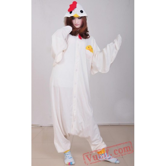 White Cock Kigurui Onesies Animal Pajama Costumes