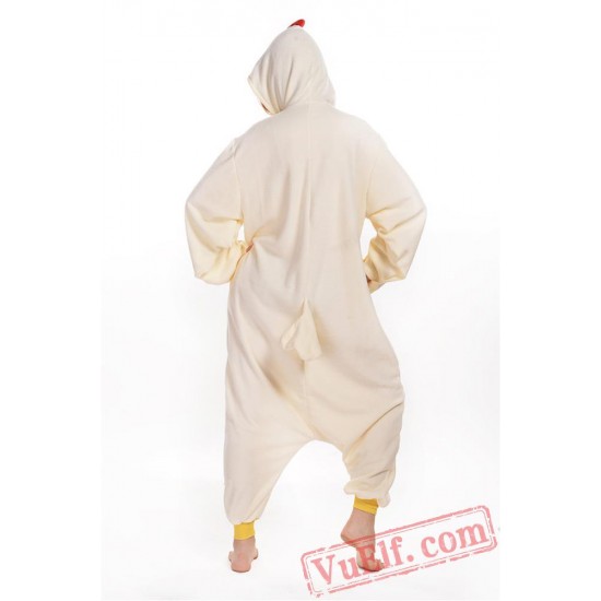 White Rooster Onesie Costumes Animal Kigurumi Pajamas