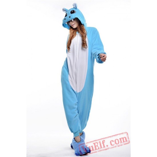 Blue Hippo Onesie Pajamas Animal Kigurumi Onesies