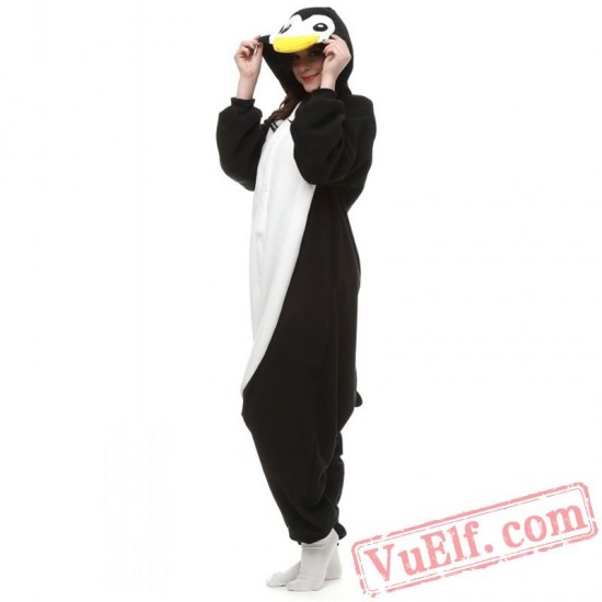 Black Penguin Onesie Pajamas Adult Animal Kigurumi Costumes