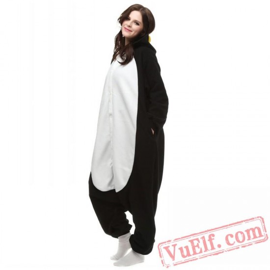 Black Penguin Onesie Pajamas Adult Animal Kigurumi Costumes