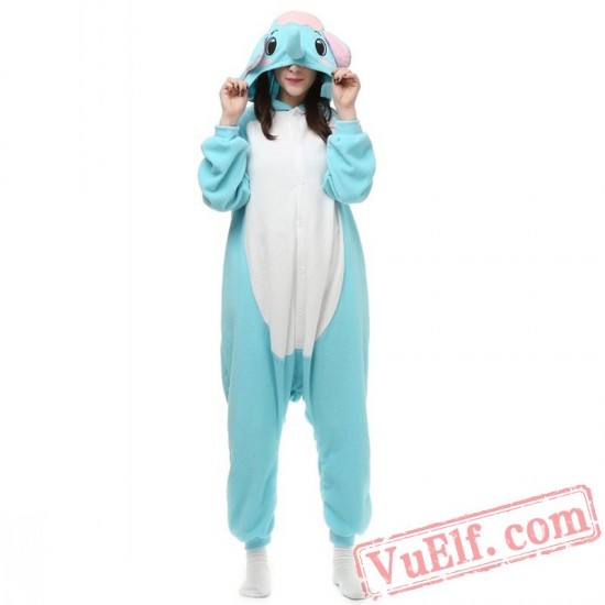 Blue Elephants Onesie Pajamas Kigurumi Costumes