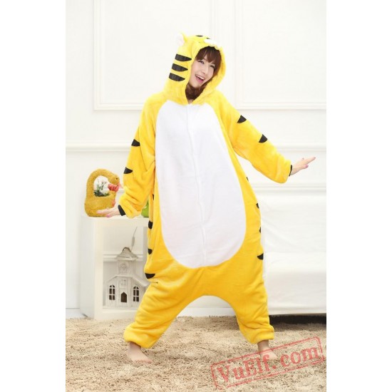 Yellow Tiger Onesie Pajamas Adult Kigurumi Onesies