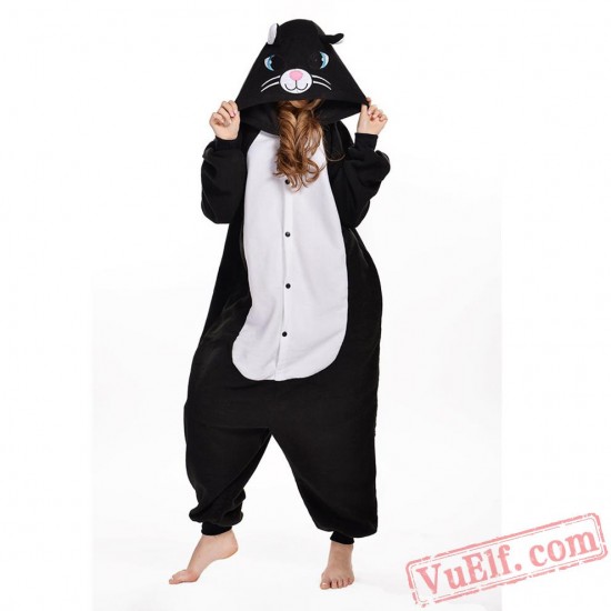 Black Cat Kigurumi Onesie Pajama Costumes Animal Onesies