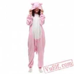 Pink Pig Kigurumi Onesie Pajamas Animal Costumes