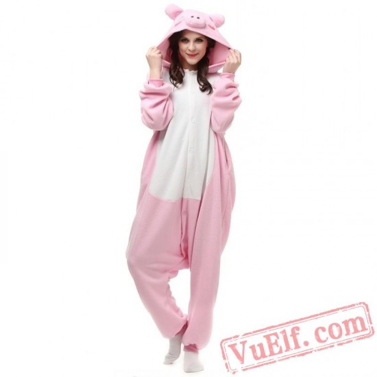 Pink Pig Kigurumi Onesie Pajamas Animal Costumes