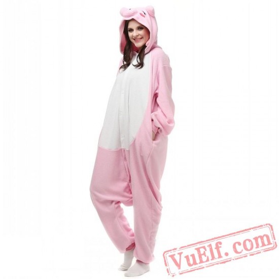 Pink Pig Kigurumi Onesie Pajamas Animal Costumes