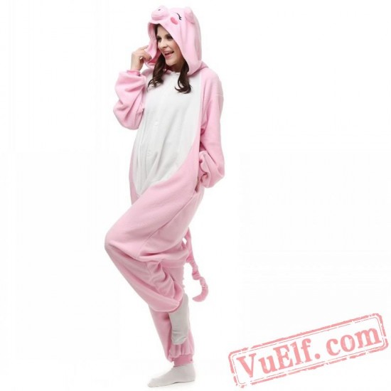 Pink Pig Kigurumi Onesie Pajamas Animal Costumes