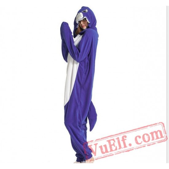 Blue Shark Kigurumi Onesie Pajamas Animal Costumes