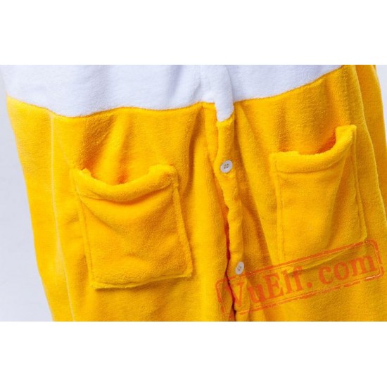 Adult Animal Onesies,Yellow Duck Kigurumi Pajama Costumes