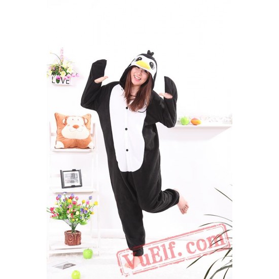 Black Penguin Onesie Pajamas Adult Animal Onesie Costumes