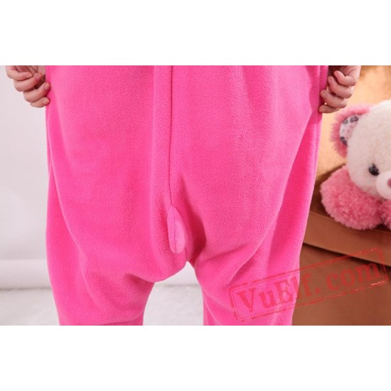 Pink Rabbit Kigurumi Onesie Pajamas,Adult Animal Onesies