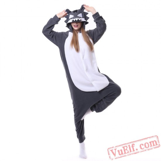 Black Wolf Kigurumi Onesies,Adult Pajamas Costumes