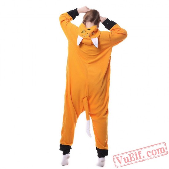 Adult Unisex Orange Fox Kigurumi Onesies Pajamas Costumes