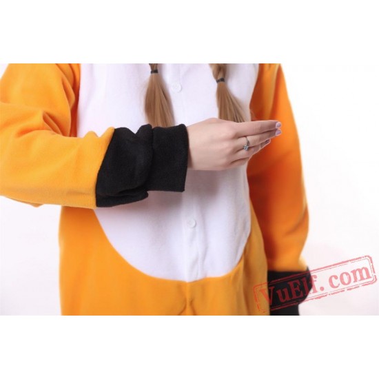 Adult Unisex Orange Fox Kigurumi Onesies Pajamas Costumes