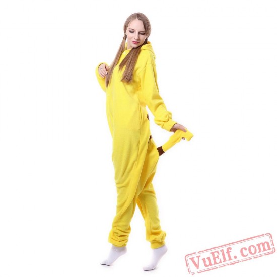Adult Animal Pikachu Kigurumi Onesies Pajamas Costume