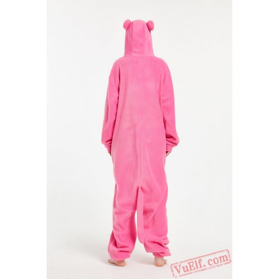 Adult Cartoon Pink Wolf Kigurumi Onesies Pajamas Costumes