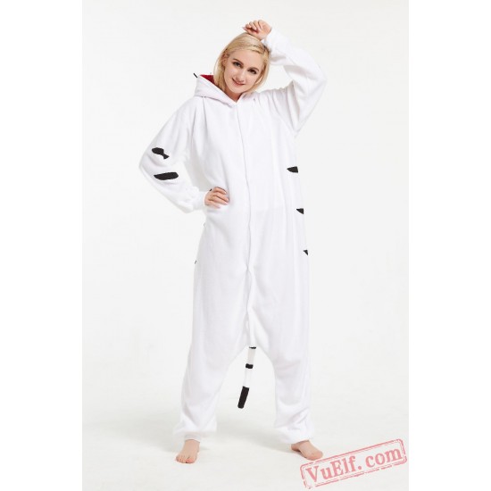 White Tiger Onesie Pajamass Adult Animal Kigurumi Onesies