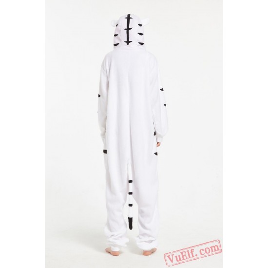 White Tiger Onesie Pajamass Adult Animal Kigurumi Onesies