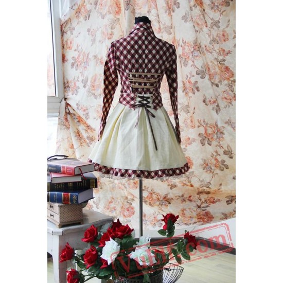 Infanta College Gingham Lace Lolita Dress