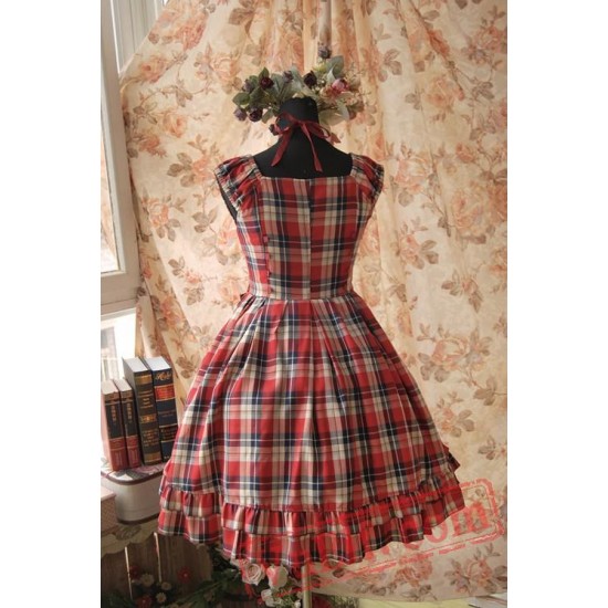 Infanta College Style Gingham Lolita Dress