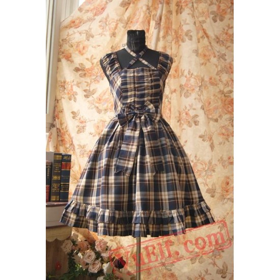 Infanta College Style Gingham Lolita Dress